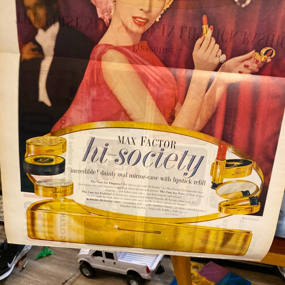 1958 Chesterfield Cigarettes Print Ad Max Factor Hi-Society - Picture 4 of 5